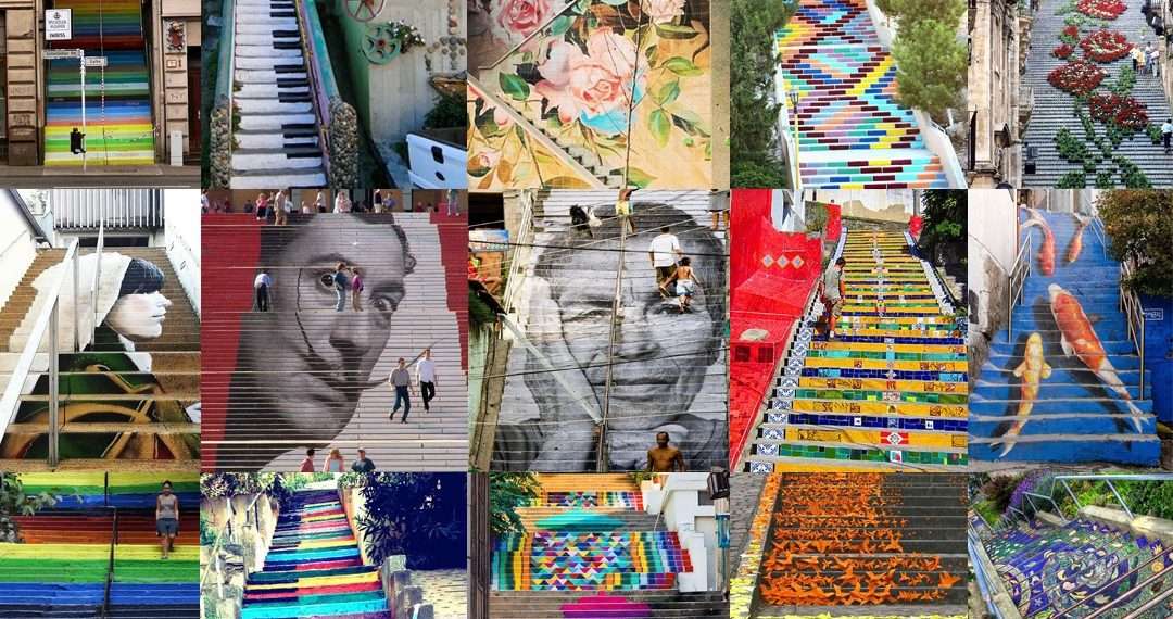 Artisti di strada: alcune delle scale più colorate del mondo
